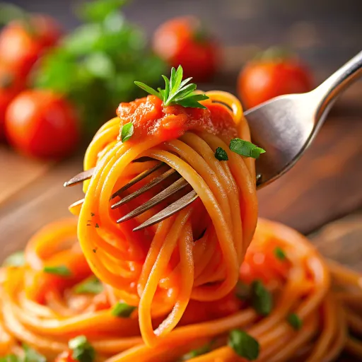 พาสต้าแครอทซอสมะเขือเทศสด